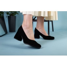 Туфли женские замшевые черные