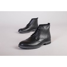 Зимние мужские кожаные черные ботинки Оксфорд